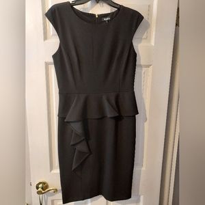 DKNY sleeveless peplum black dress, classic, size 8